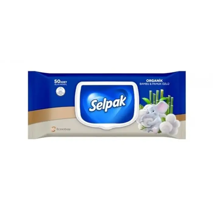 Organik Bambu ve Pamuk Islak Mendil 1X50