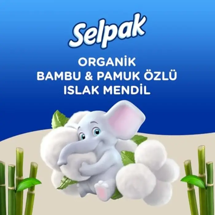 Organik Bambu ve Pamuk Islak Mendil 1X50