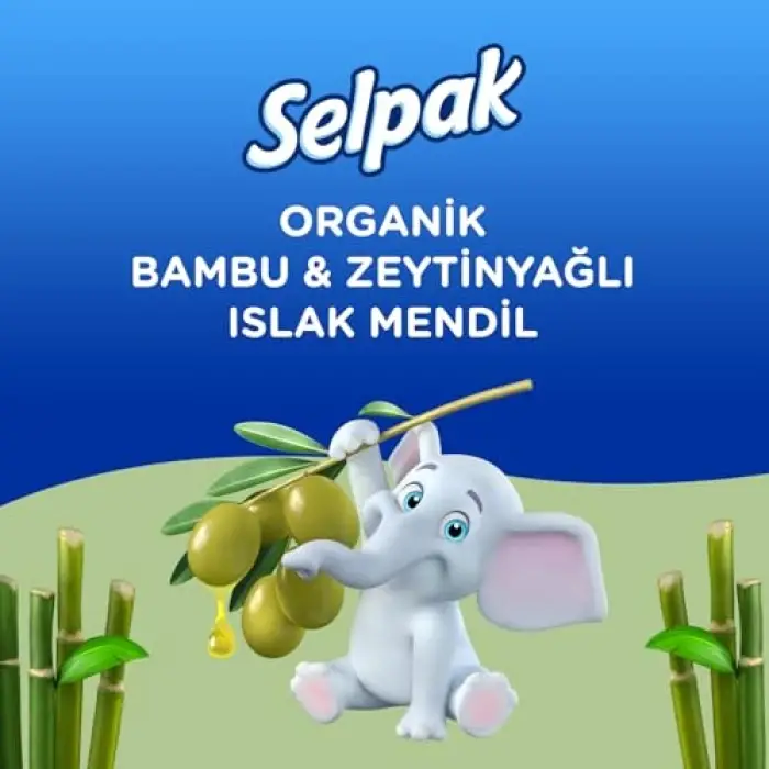 Organik Bambu Zeytinyağlı Islak Mendil 1x50