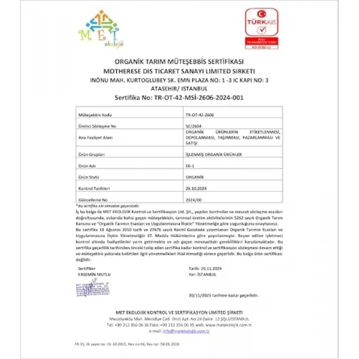 Organik Bebek Ruşeym 175 g