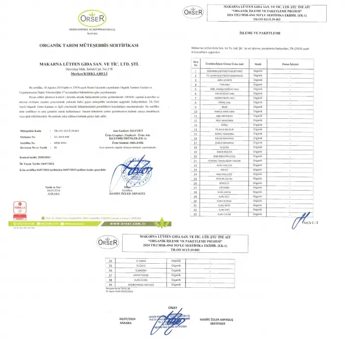 Organik İrmik (+6 +8 ay - 250 gram)