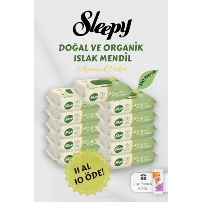 Organik Islak Mendil 11 AL 10 Öde Hediyeli
