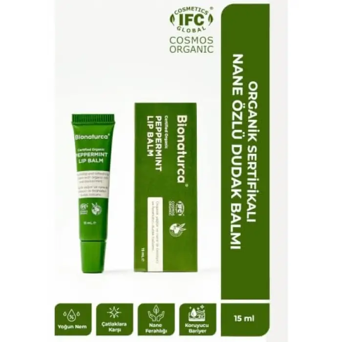 Organik Sertifikalı Nane Özlü Dudak Balmı 15 ml