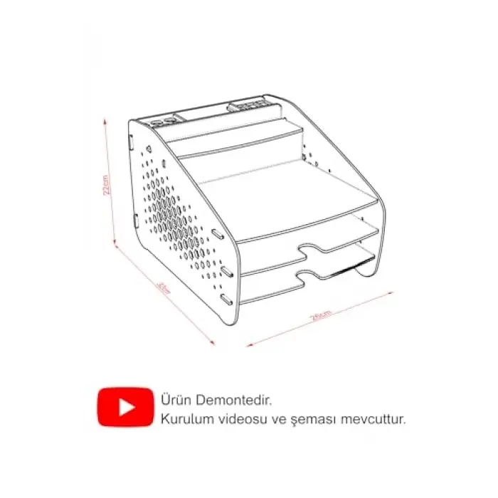 Organizer, Medium Hexa Masaüstü Ceviz