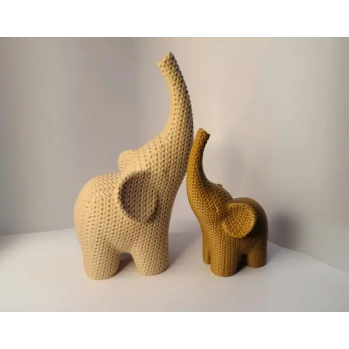 Örgü Dokulu Fil – Dekoratif Model-Knitted Texture Elephant – Decorative Model