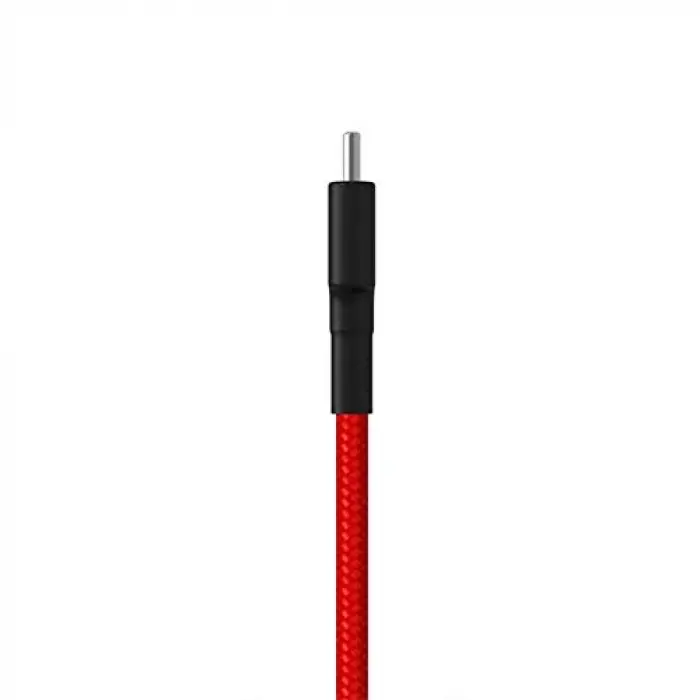 Örgülü USB Type C Kablo, Kırmızı (100 cm)