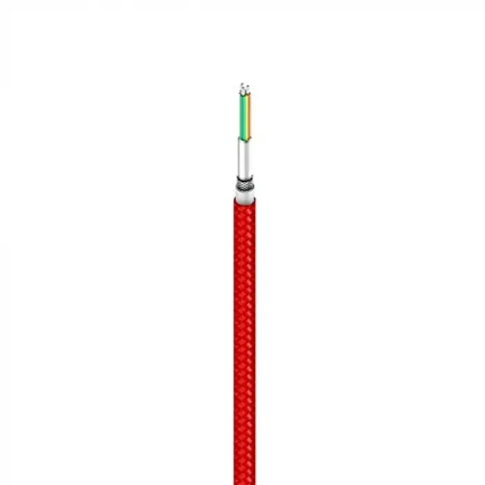 Örgülü USB Type C Kablo, Kırmızı (100 cm)