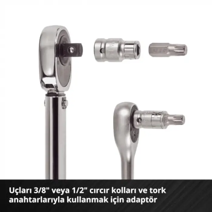 Orijinal Einhell XL-CASE Otomotiv Bit Seti – 40 Parça (10 mm Altıgen Saplı CrV Çelik Power Bitler, 10 mm Altıgen 3/8 ve 1/2 Kare Lokma Adaptörleri, Saklama Kutusu Dahil) - 49109032 | 30 ve 75 mm...