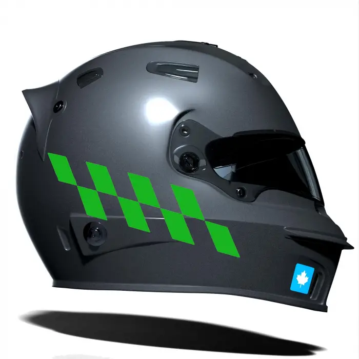 Orman Yeşili Damalı Kask Motosiklet Sticker Takımı