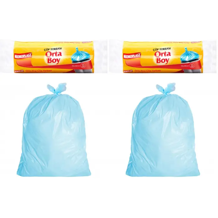 Orta Boy Çöp Torbası 15 Adet 2li set