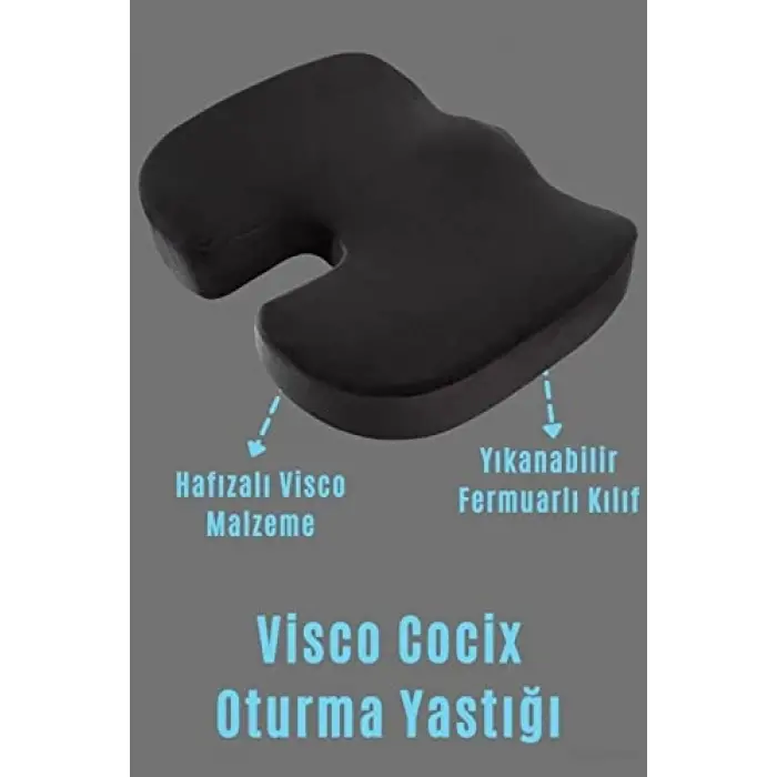 Ortopedik Oturma Minderi Visko Cocix Elastik Minder Basur Hemoroid Minderi Oturma Simidi Yastığı Dik Duruş Minderi