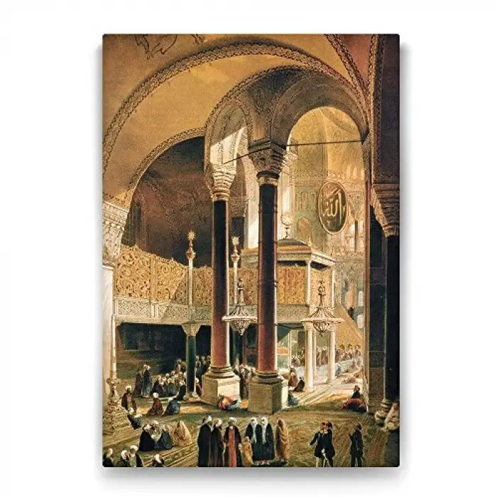 Osmanlı Döneminde Ayasofya Görseli, 100x140 cm Tablo