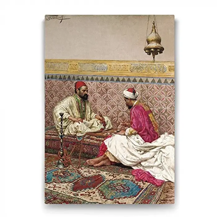 Osmanlıda Tavla Oynayanlar Tablosu - 40x60cm
