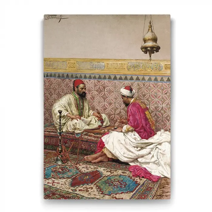 Osmanlıda Tavla Oynayanlar Tablosu - 40x60cm