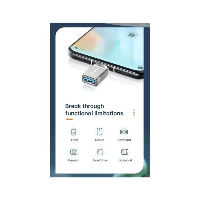 OT-8730 Gri USB - Type-C dönüştürücü soket