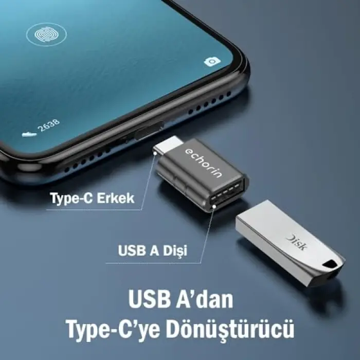 OTG Akıllı Giriş USB 3.0 to Type-C Dönüştürücü Adaptör Çevirici 5Gbps, iPhone 16, Pro, Pro Max, M2, M3, M4 MacBook Pro, Air, iPad Pro ve Galaxy S25, S24, S23 ve Tabletler ile Uyumlu