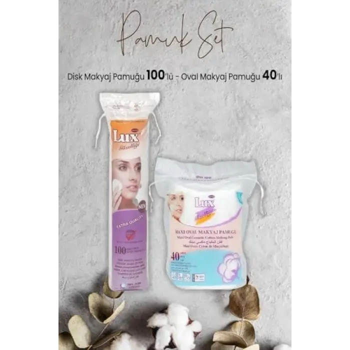 Oval 40lı ve Disk 100lü Makyaj Pamuğu Seti