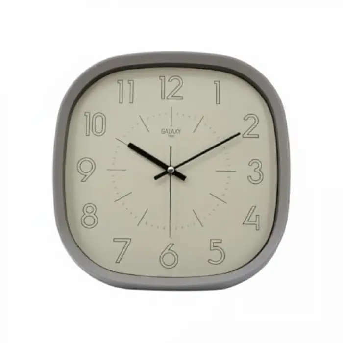Oval Gri Abs Kasa Duvar Saati, Modern Kadran ve 30 CM