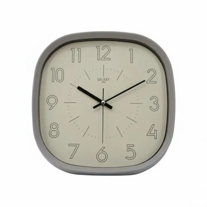 Oval Gri Abs Kasa Duvar Saati, Modern Kadran ve 30 CM