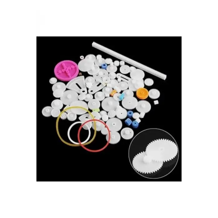 Oyuncak; 85 Parça Plastik Dişli Seti (, Tekerlek, Mil, Çark)