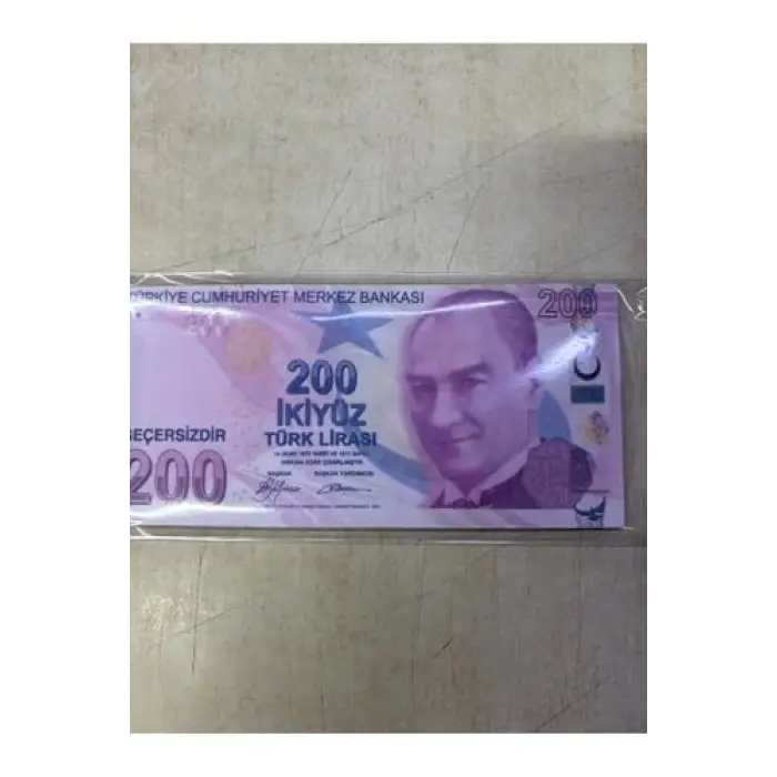 Oyuncak Kağıt Para, 50 Adet, -200TL-, Bordo