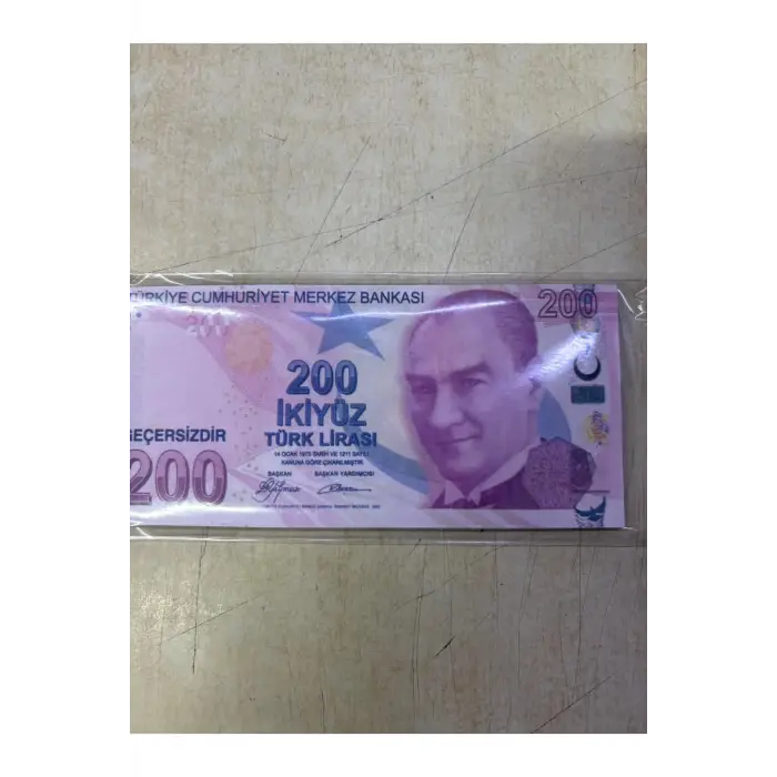 Oyuncak Kağıt Para, 50 Adet, -200TL-, Bordo