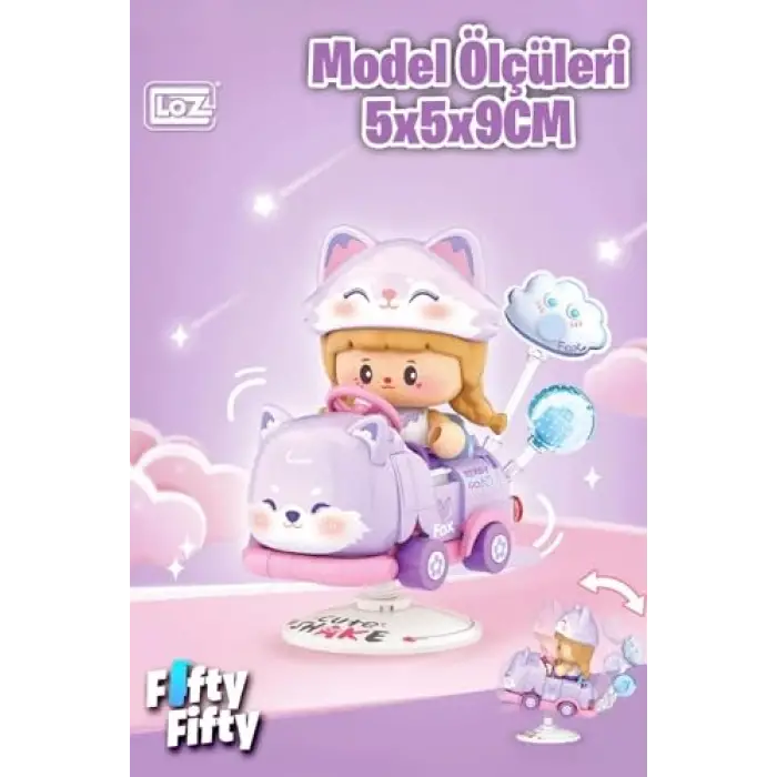 Oyuncak, Loz Creative Serisi Sallanan Mor Tilki Modeli 190 Parça Yapım Seti Fflz-4305