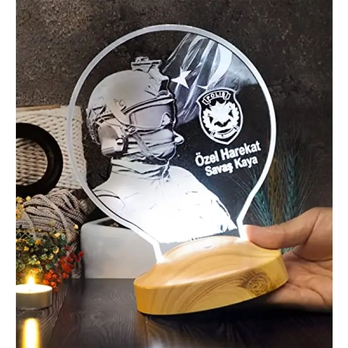 Özel Harekat Polisi Temalı LED Lamba, Kişiye Özel