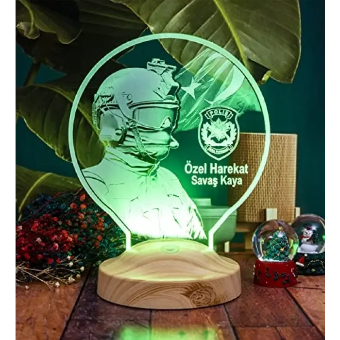 Özel Harekat Polisi Temalı LED Lamba, Kişiye Özel