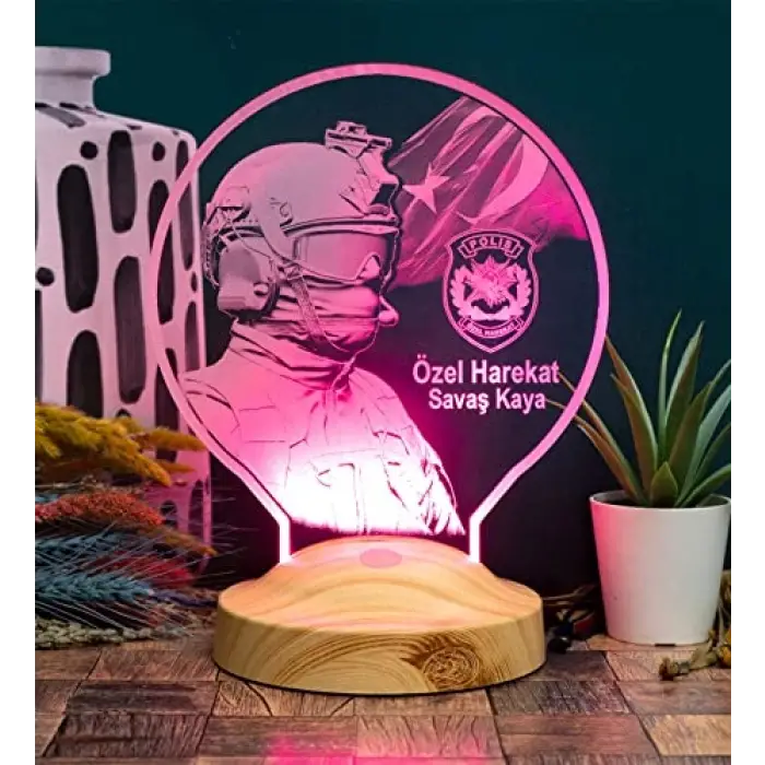 Özel Harekat Polisi Temalı LED Lamba, Kişiye Özel