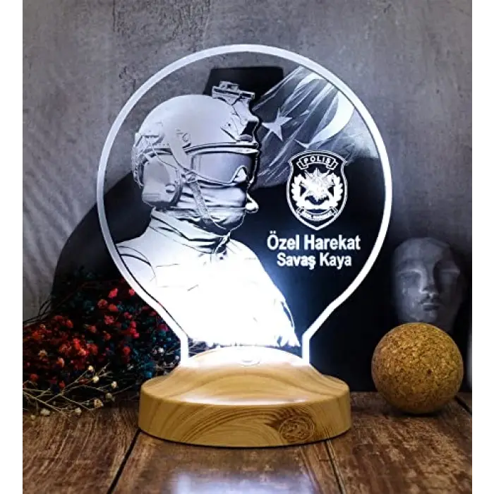 Özel Harekat Polisi Temalı LED Lamba, Kişiye Özel