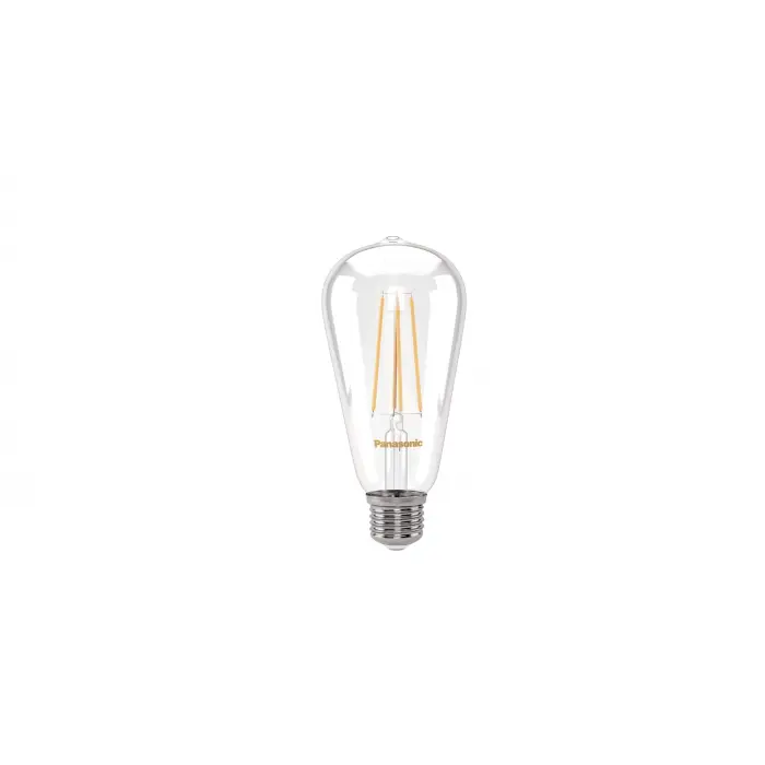 Panasonic E27 Dim Edilebilir Filaman ST64 Lamba 7W 806LM 2700K Clear