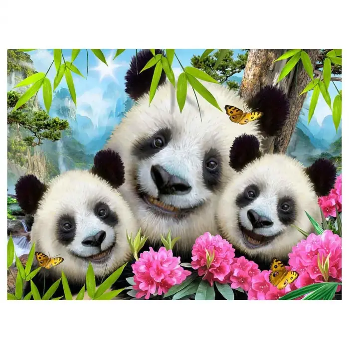 Panda Peluş ve Selfie 48 Parça Puzzle