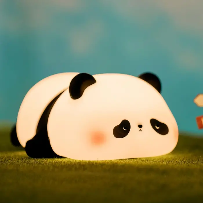 Panda Silikon LED Gece Lambası, Kısılabilir, Şarj Edilebilir