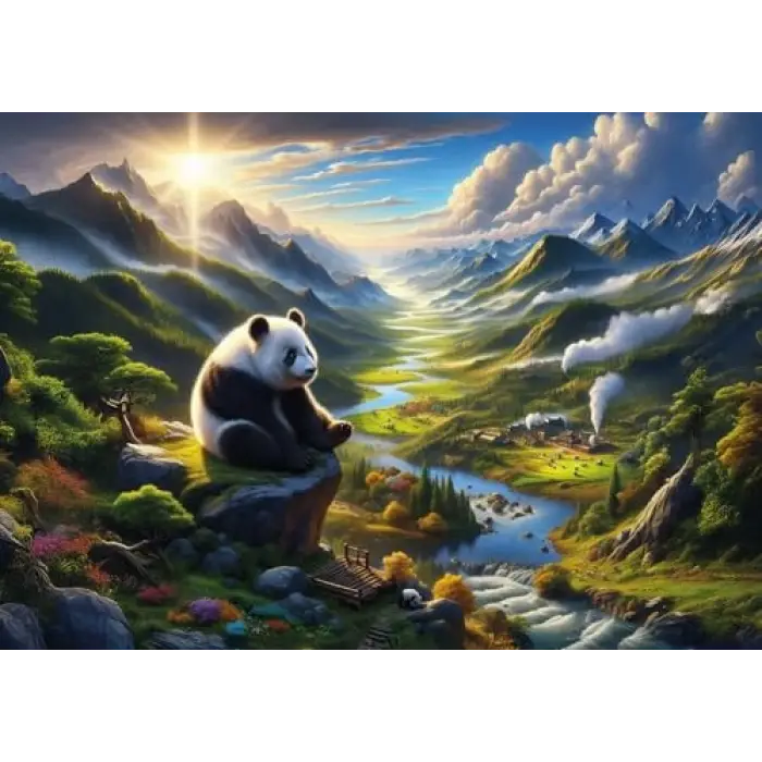 Pandanın Huzur Durağı 500 Parça Puzzle