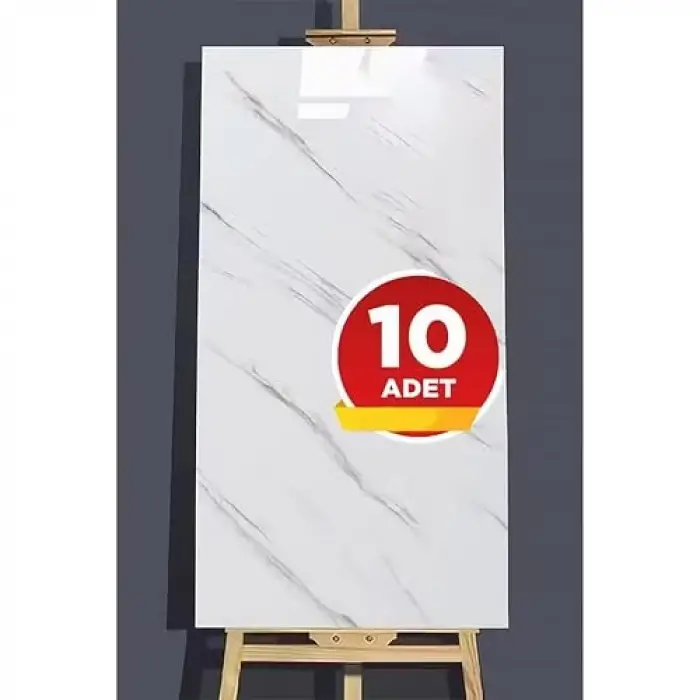Panel Mermer Desen, 60x30 cm, 5 Adet (Beyaz Desen B)
