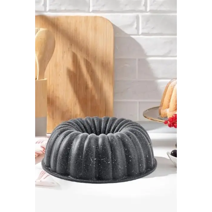 Papatya 26 cm Döküm Granit Kek Kalıbı Gri