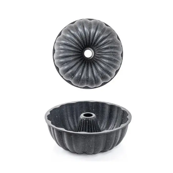 Papatya 26 cm Döküm Granit Kek Kalıbı Gri