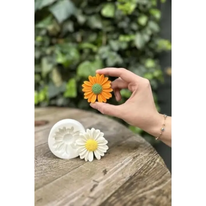 Papatya Çiçek Mum Kalıbı (, Silikon)
