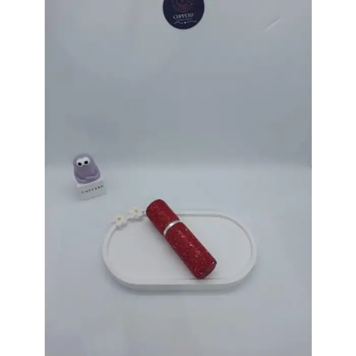 Parıldayan Elmas İşlemeli Mini Doldurulabilir Parfüm Şişesi 10 ML (Kırmızı)