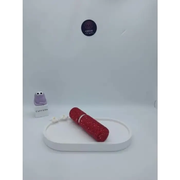 Parıldayan Elmas İşlemeli Mini Doldurulabilir Parfüm Şişesi 10 ML (Kırmızı)