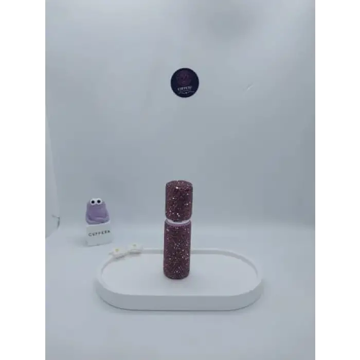 Parıldayan Elmas İşlemeli Mini Doldurulabilir Parfüm Şişesi 10 ML (Mor)
