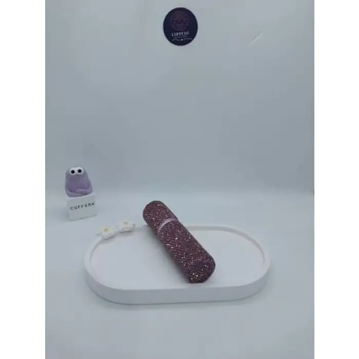 Parıldayan Elmas İşlemeli Mini Doldurulabilir Parfüm Şişesi 10 ML (Mor)