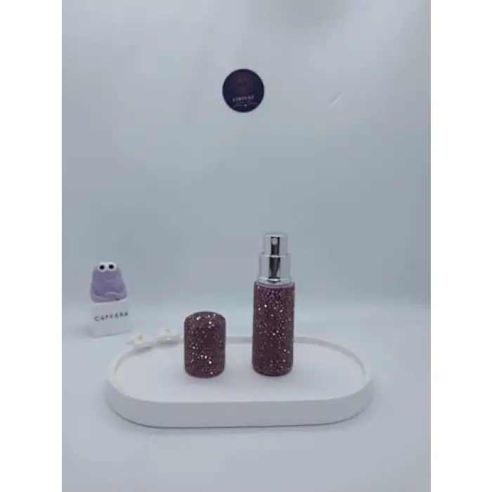 Parıldayan Elmas İşlemeli Mini Doldurulabilir Parfüm Şişesi 10 ML (Mor)
