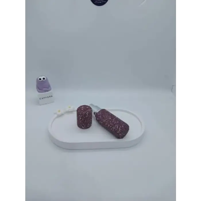 Parıldayan Elmas İşlemeli Mini Doldurulabilir Parfüm Şişesi 10 ML (Mor)