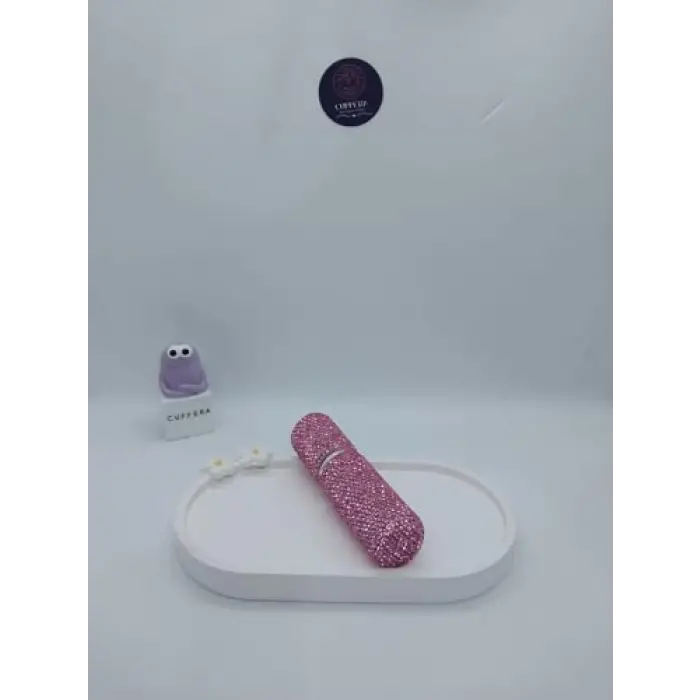 Parıldayan Elmas İşlemeli Mini Doldurulabilir Parfüm Şişesi 10 ML (Pembe)