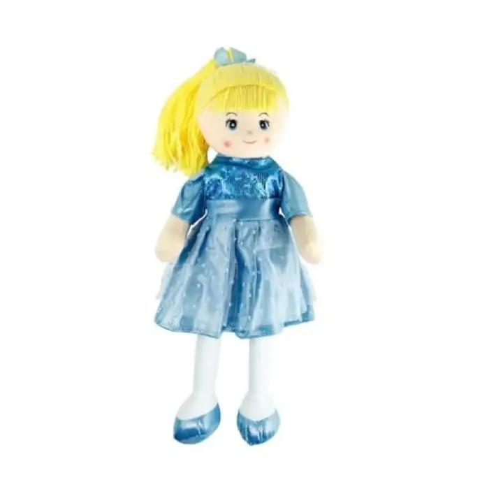 Parlak Elbiseli Bez Bebek 50 Cm Mor