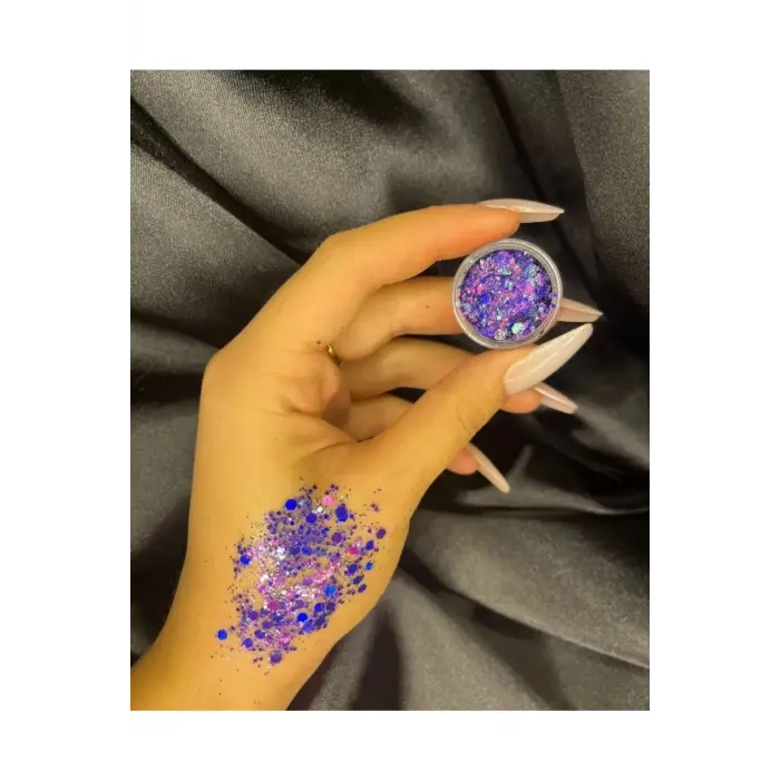 Parlak Glitter Jel Far Simli Jel Far Mor, mor21glşter
