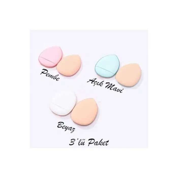 Parmak Sünger 3lü Set Pembe Mavi Beyaz