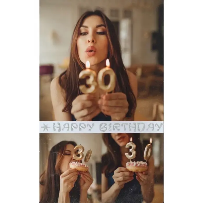 Parti 30 Yaş Gold Pasta Mum